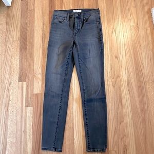 Madewell Dark Grey High Waister Skinny Jeans